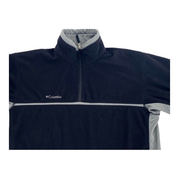 Columbia Long Sleeve Sweatshirt Quarter Zip Fleece Pullover Black Mens Sz Large - Picture 6 of 13